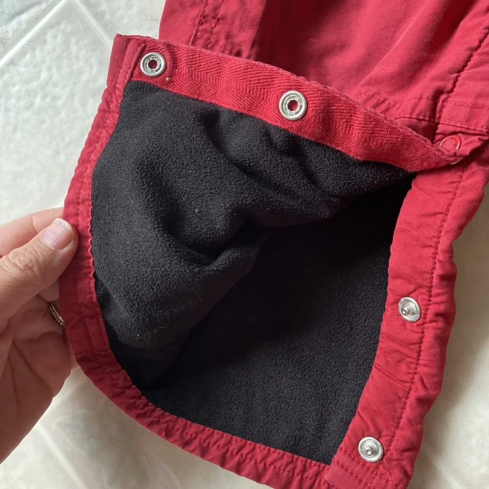 VINTAGE GYMBOREE OVERALLS TODDLER BOY GIRL SIZE 2T RED FLEECE LINED‎ OVERALLS